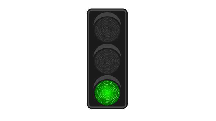Eine Ampel, die Grün anzeigt